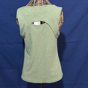 Nine West Twist Cutout Tank, Camden Green, Size XL, NWT
